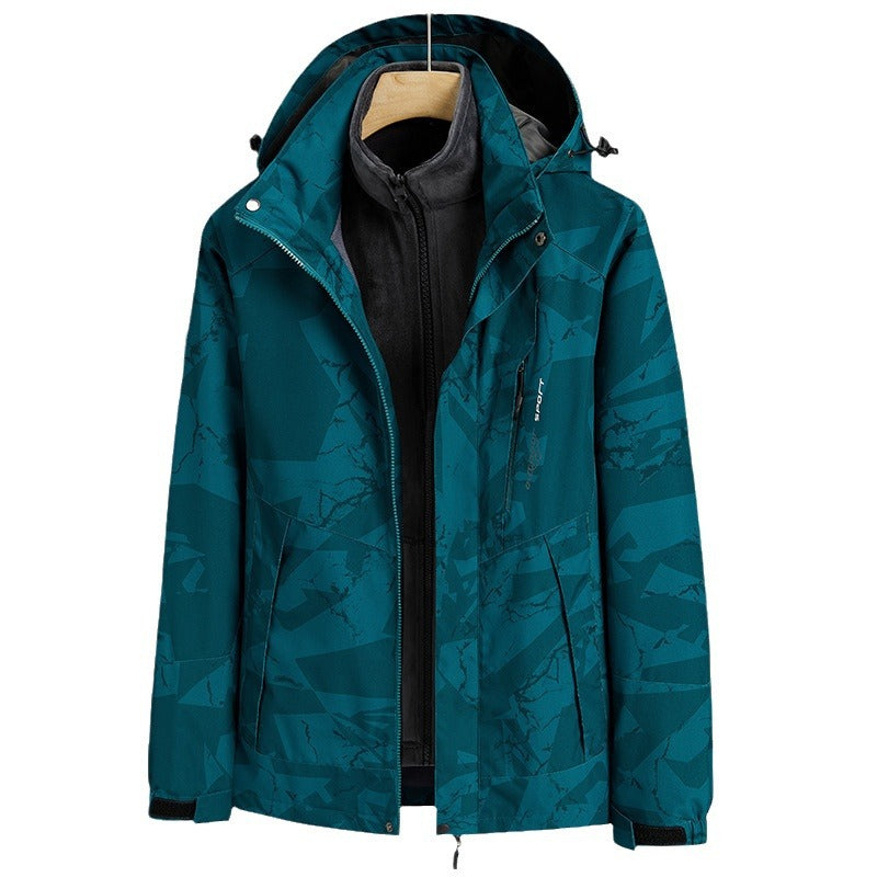Herren Wasserabweisende Outdoor-Jacke mit integrierter Fleece-Innenjacke Shop Nory