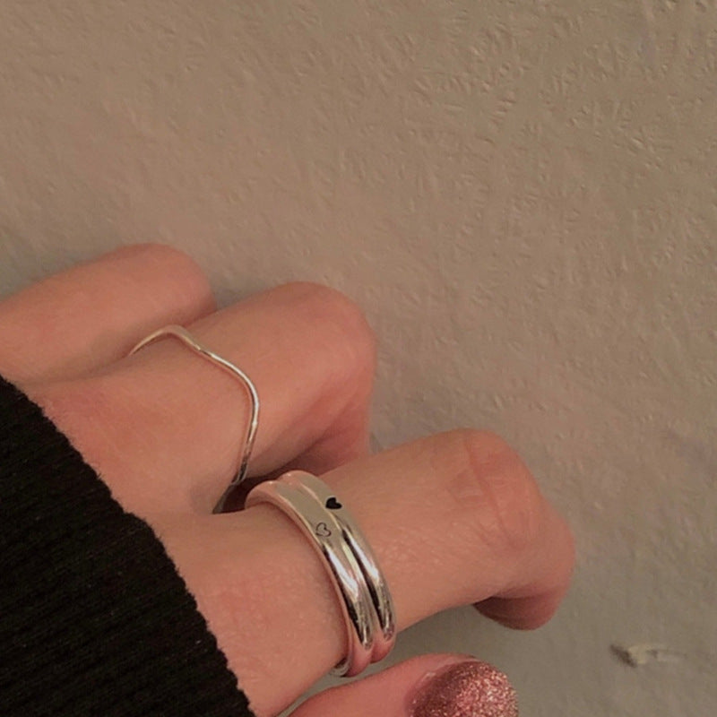 Damen Offener Ring mit minimalistischen Symbolen Shop Nory