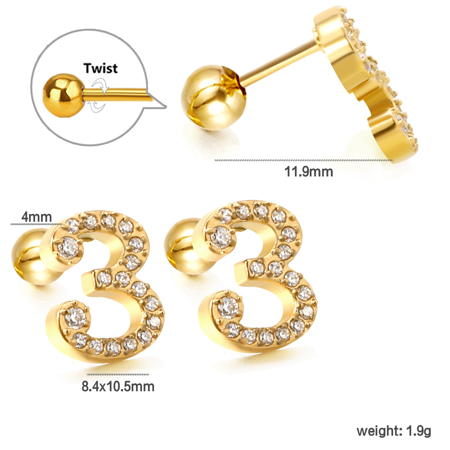 Damen Ohrstecker mit funkelndem Kristall und elegantem Design Shop Nory