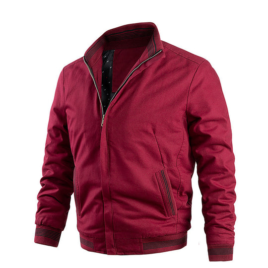 Herren Leichter Canvas-Bomber mit gestreiften Rippbündchen und Stehkragen Shop Nory