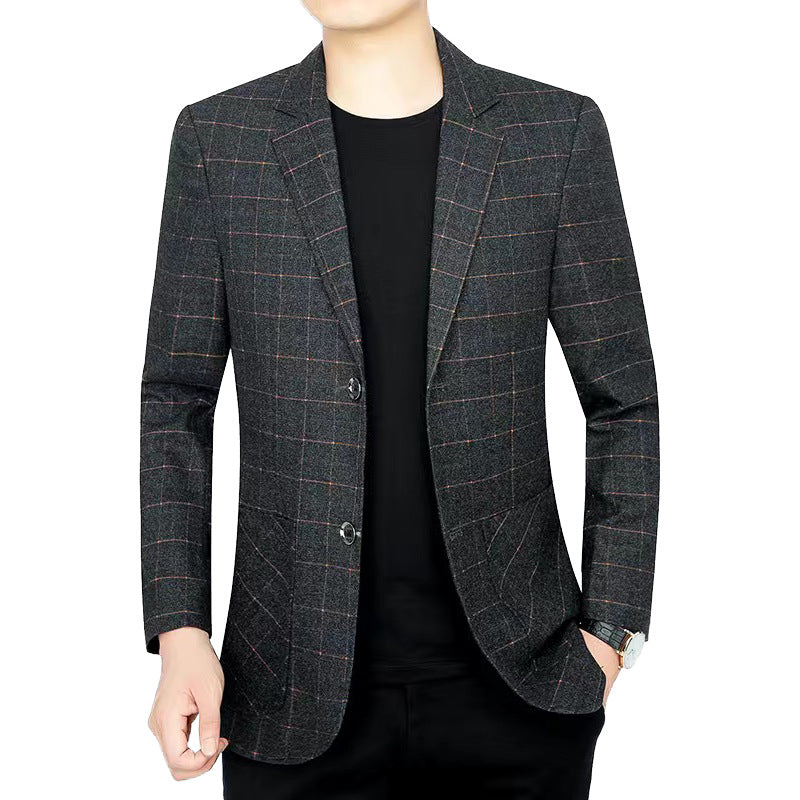 Herren Kariertes Slim-Fit Sakko aus Wollmischung Shop Nory
