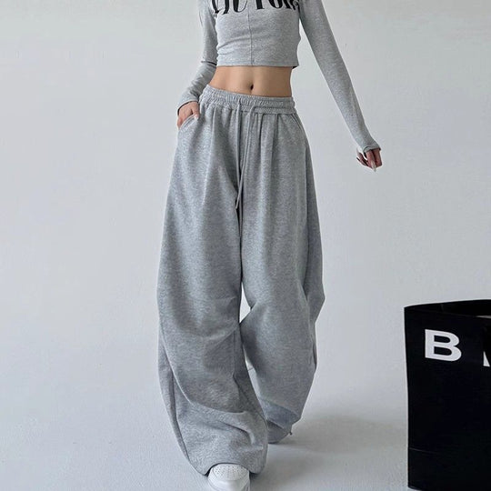 Damen nan weite Jogginghose mit extra weitem Bein und Kordelzugbund aus French Terry Shop Nory