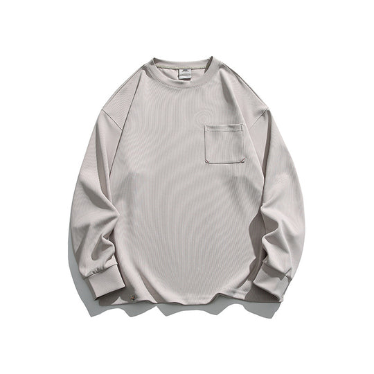 Unisex Oversize-Ripp-Langarmshirt mit Brusttasche, Raglanärmeln und gerippten Bündchen Shop Nory