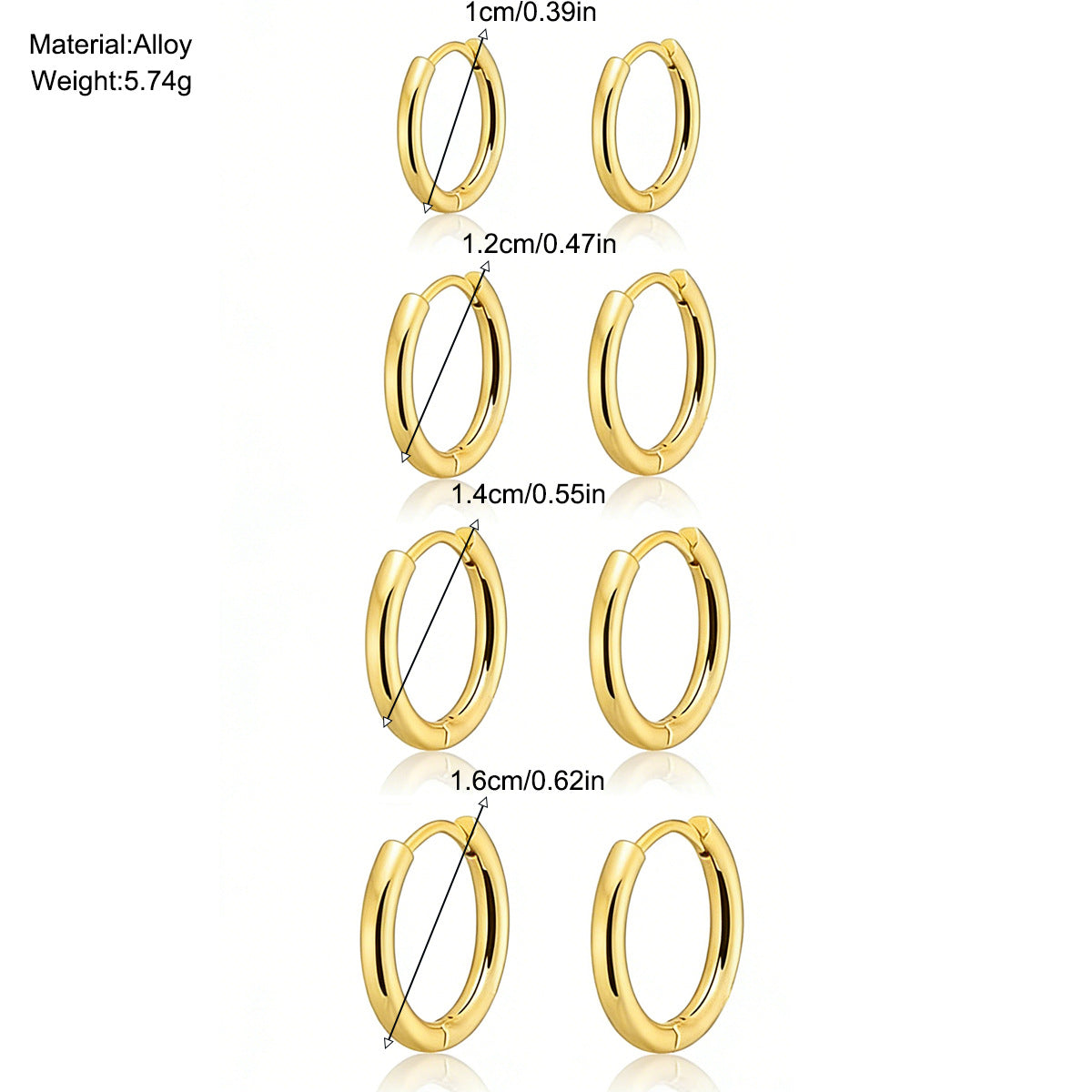 Damen Creolen Ohrringe Set mit elegantem Design Shop Nory