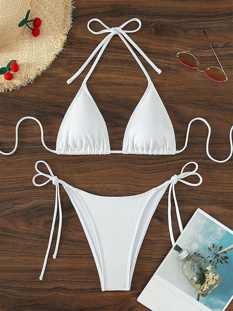 Damen Triangel-Bikini mit verstellbaren Trägern und SeitenbindShopnoryändern