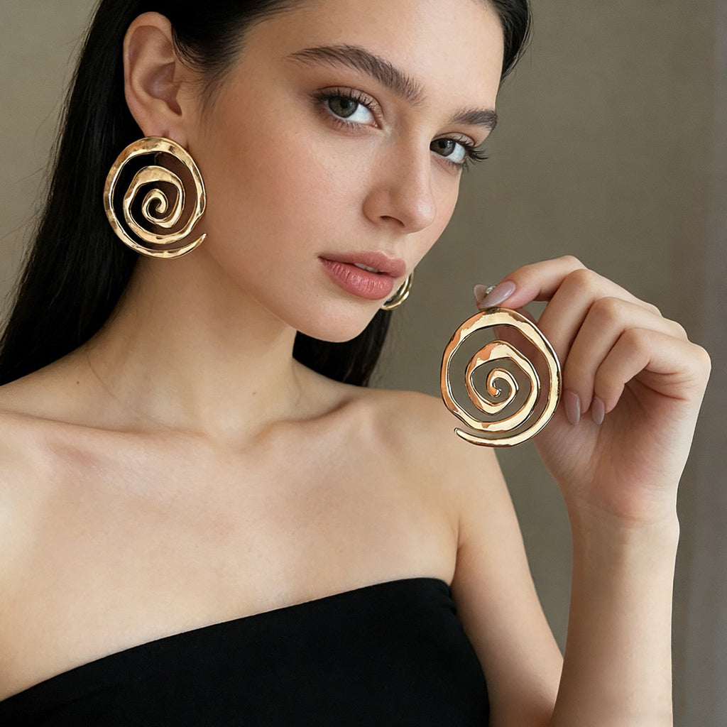 Damen Ohrstecker im modernen Spiralmuster Shop Nory