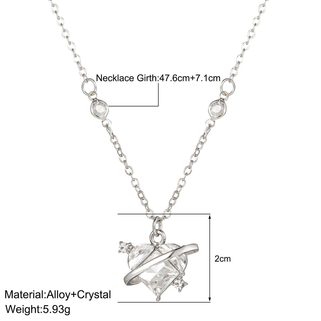 Damen Halskette mit herzförmigem Anhänger und funkelndem Ring Shop Nory