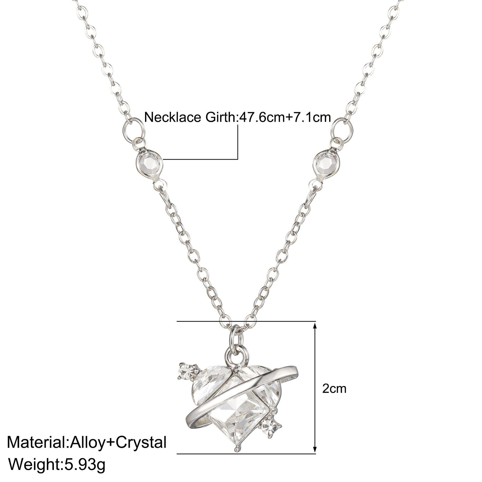 Damen Halskette mit herzförmigem Anhänger und funkelndem Ring Shop Nory