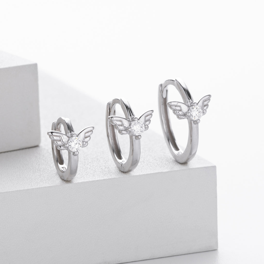 Damen Ohrhänger mit stilvollem Flügel-Design aus 925 Sterling Silber und funkelndem Zirkon Shop Nory
