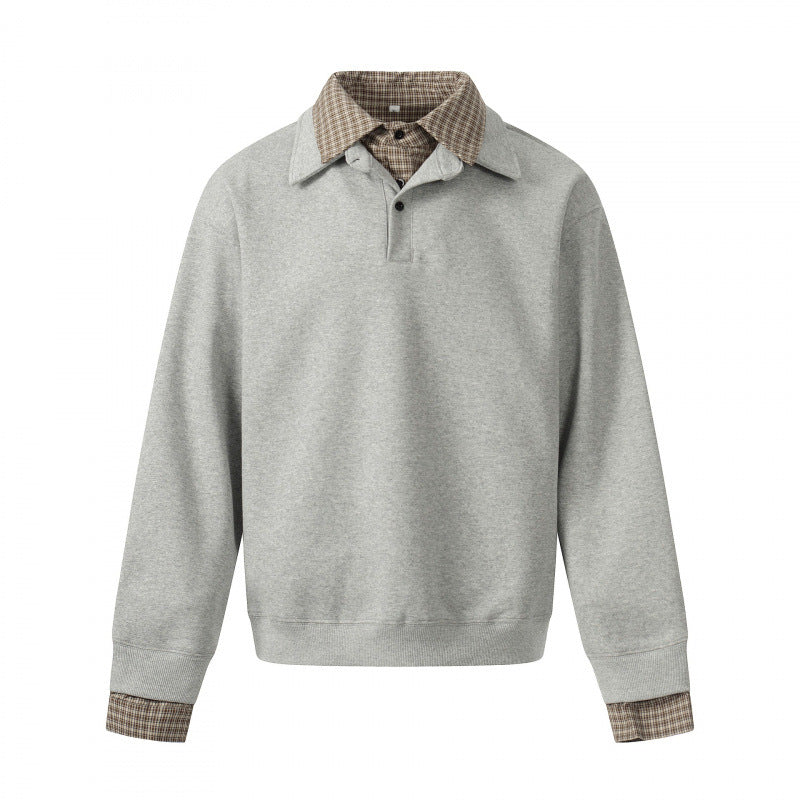 Herren Sweatshirt mit integriertem Hemdkragen und Layering‑Optik Shop Nory