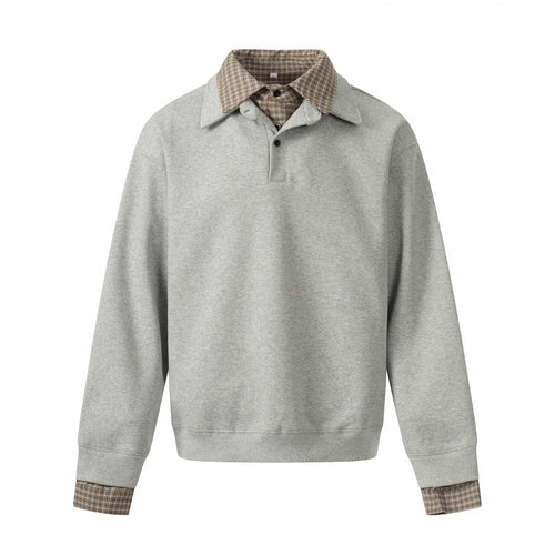 Herren Sweatshirt mit integriertem Hemdkragen und Layering‑Optik Shop Nory