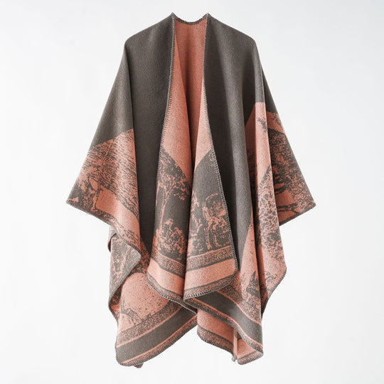 Damen Jacquard-Wollmix-Überwurf mit offenem Kimono-Fall und weichem Griff Shop Nory