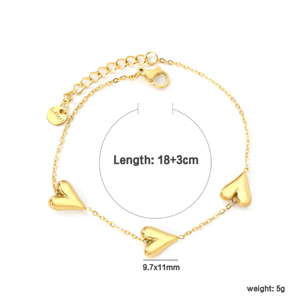Damen Armband mit herzförmigem Anhänger aus hochwertigem Edelstahl und rosévergoldeter Oberfläche Shop Nory