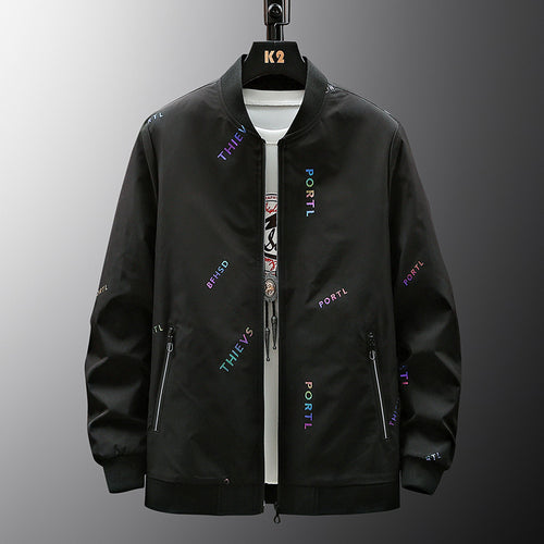 Herren Modische Bomberjacke mit Schriftzügen Shop Nory