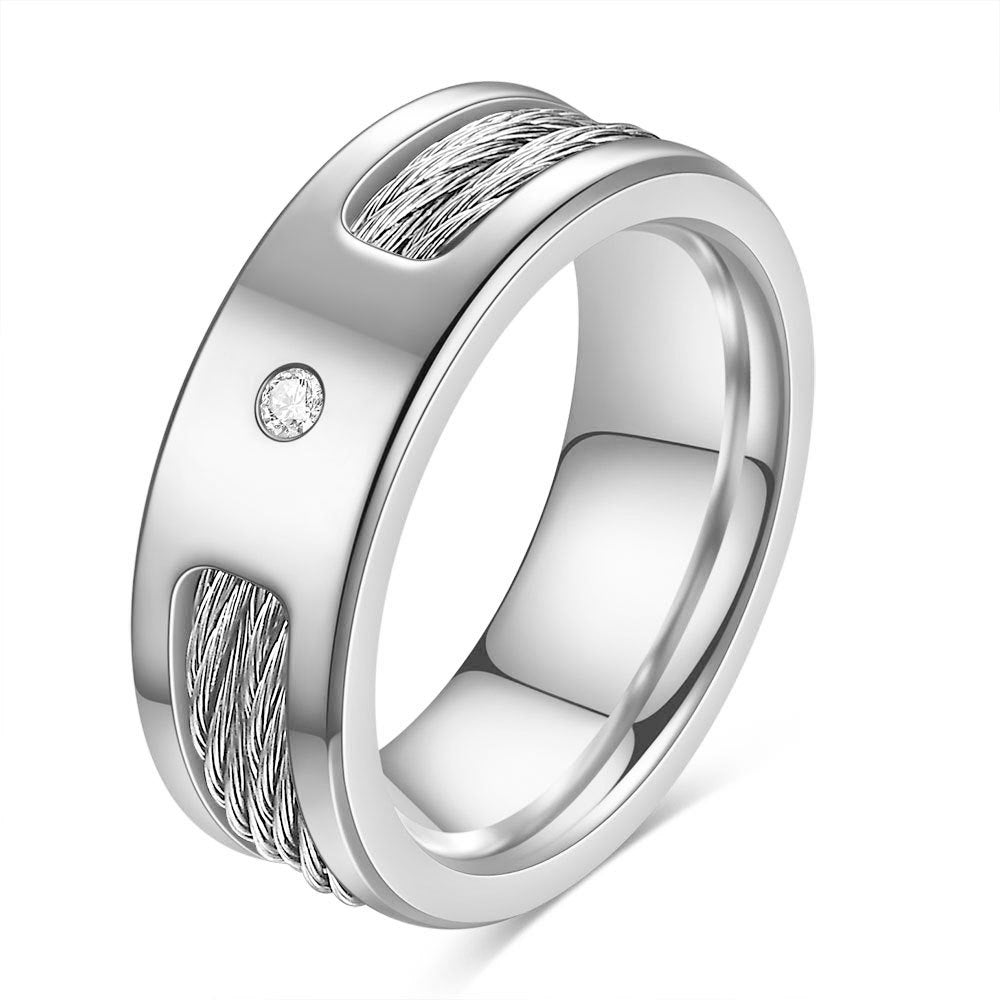 Herren Ring mit modernem, strukturiertem Design und glänzender Oberfläche Shop Nory