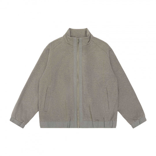 Unisex Kurz geschnittene Teddy‑Fleece‑Überjacke mit Stehkragen, durchgehendem Reißverschluss und elastischem Saum Shop Nory
