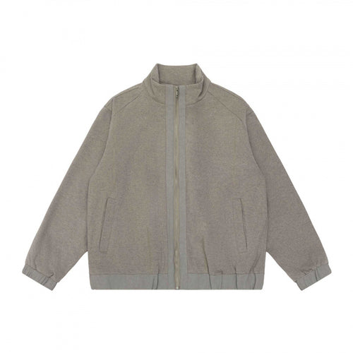 Unisex Kurz geschnittene Teddy‑Fleece‑Überjacke mit Stehkragen, durchgehendem Reißverschluss und elastischem Saum Shop Nory