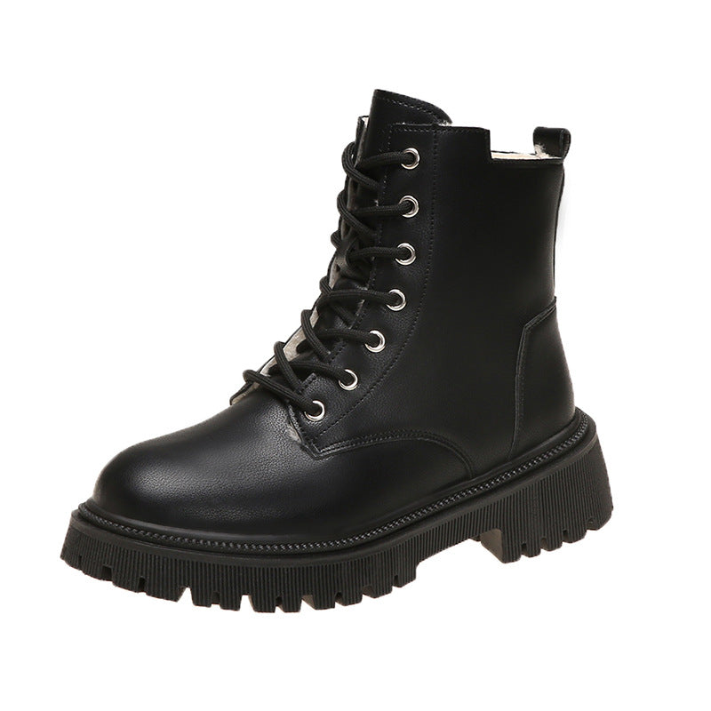 Damen Gefütterte Schnür-Bikerboots mit dicker Profilsohle Shop Nory