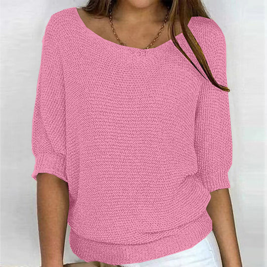 Damen nan legerer kastiger Feinstrickpullover mit weitem Ausschnitt Shop Nory