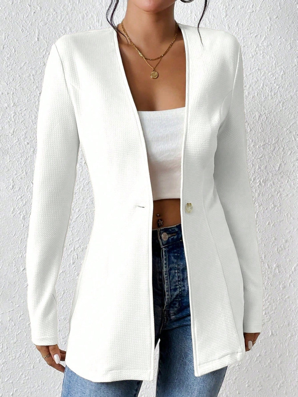Damen elegante Blazerjacke mit asymmetrischem Schnitt