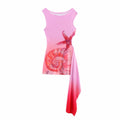 Damen ärmelloses Strandkleid mit maritimen Motiven und asymmetrischem Saum
