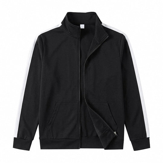 Herren Athletische Trainingsjacke mit durchgehendem Reißverschluss und kontrastierter Schulterstreifen Shop Nory