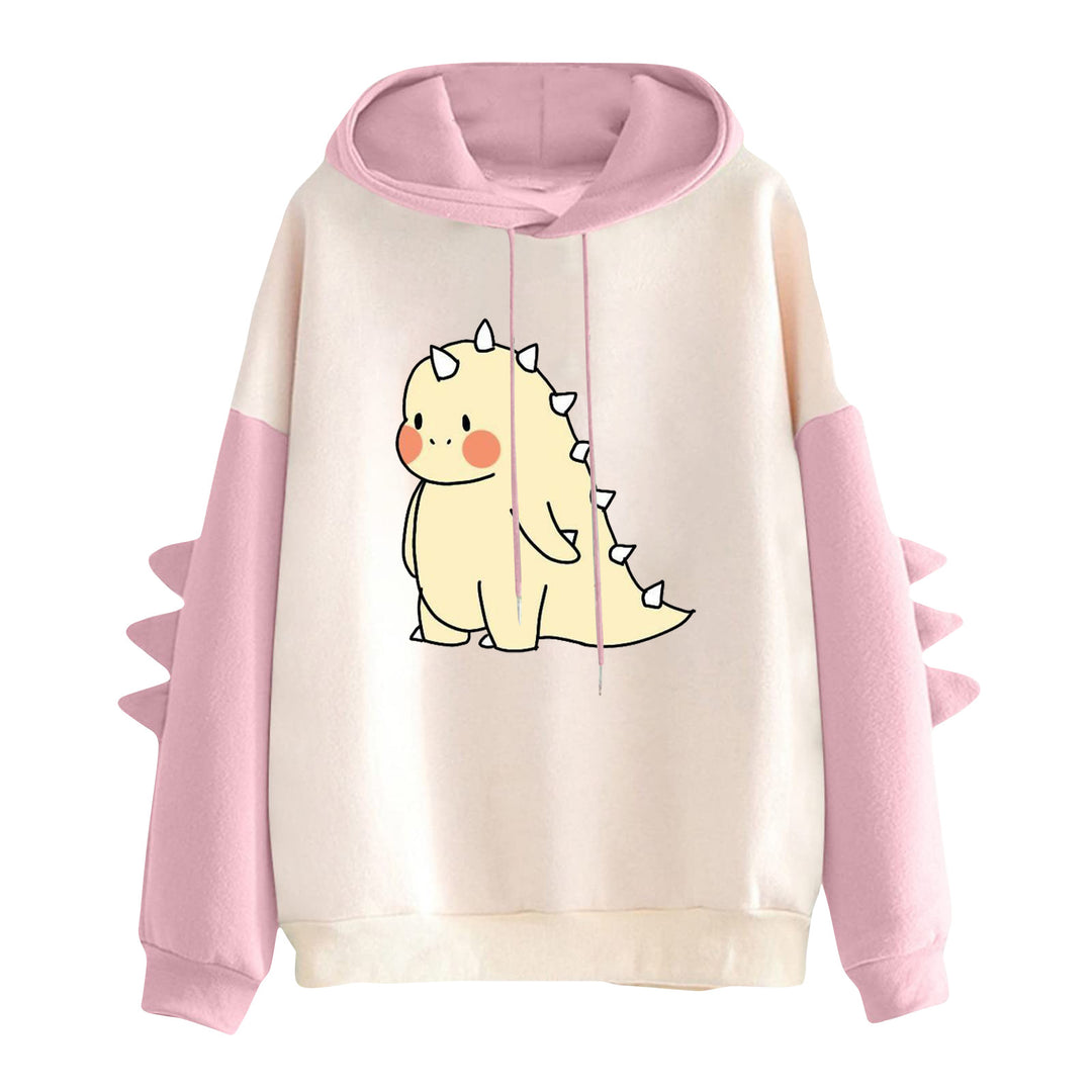 Damen nan Kapuzenpullover mit niedlichem Dinosaurier-Print und dreidimensionalen Ärmeldetails Shop Nory