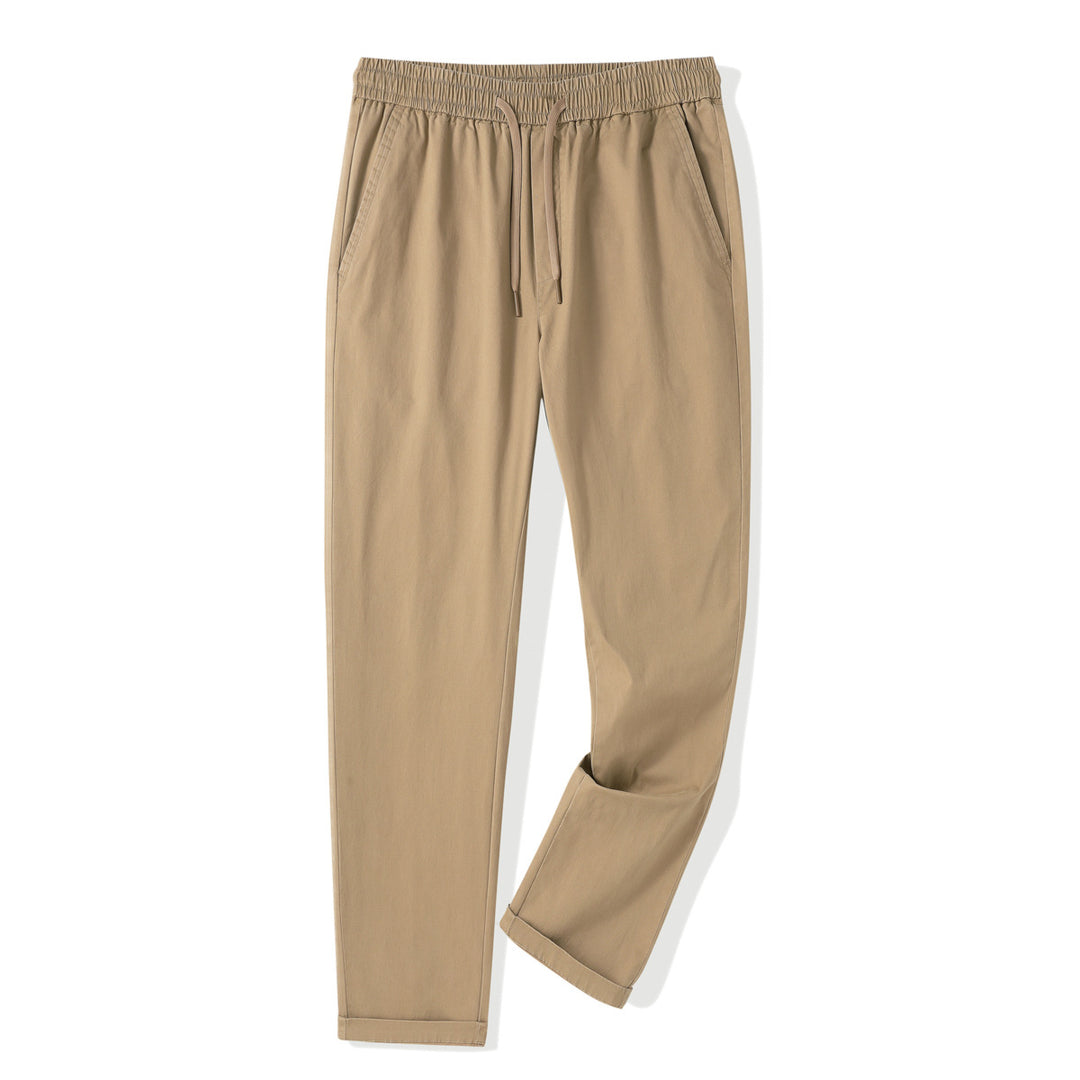 Herren Leichte Baumwoll-Mix-Hose mit elastischem Kordelbund und geradem Bein Shop Nory