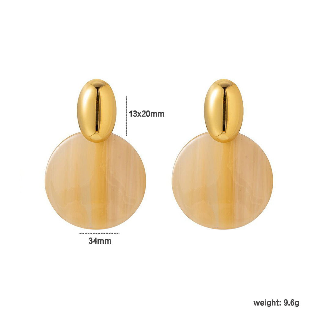 Damen Hängende Ohrringe mit luxuriösem goldplattierten Design und stilvollem Muschelanhänger Shop Nory