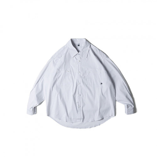 Unisex Oversize-kariertes Hemd mit rundem Saum und aufgesetzten Brusttaschen Shop Nory