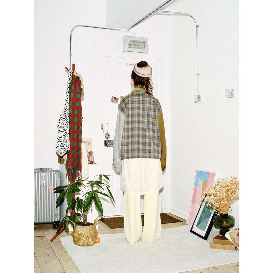Damen Patchwork‑Blousonjacke im Boxy‑Cut mit Kordkragen Shop Nory