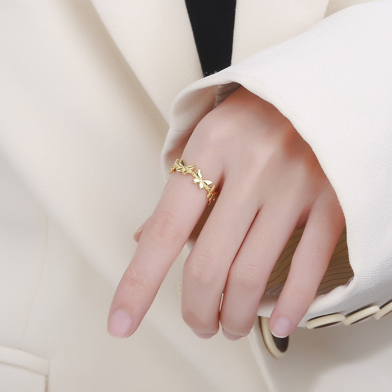 Damen Ring mit filigranem Schmetterlingsdesign aus hochwertigem Edelstahl Shop Nory