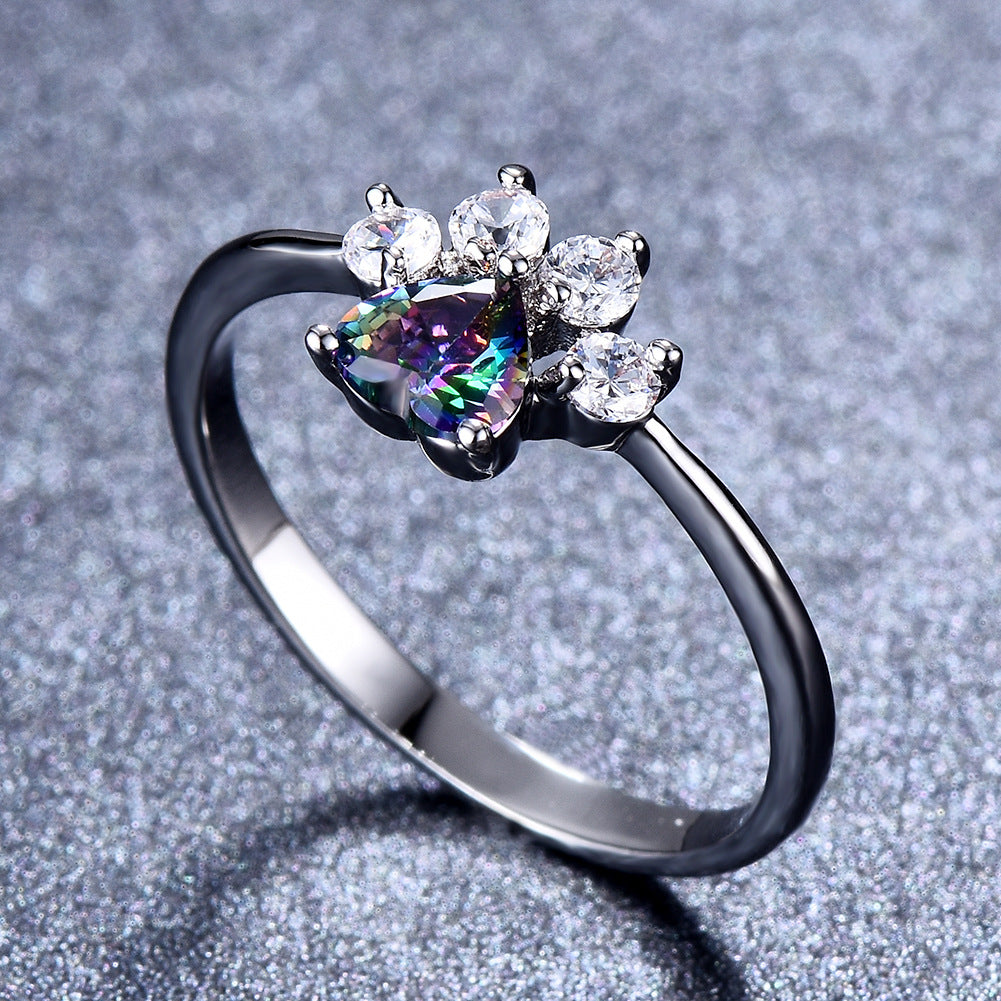 Damen Ring mit hochwertigem opalisierendem Stein und funkelnden Zirkonia-Shop Nory
