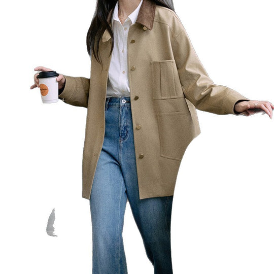 Damen Stylische Oversized-Jacke mit hohem Kragen Shop Nory