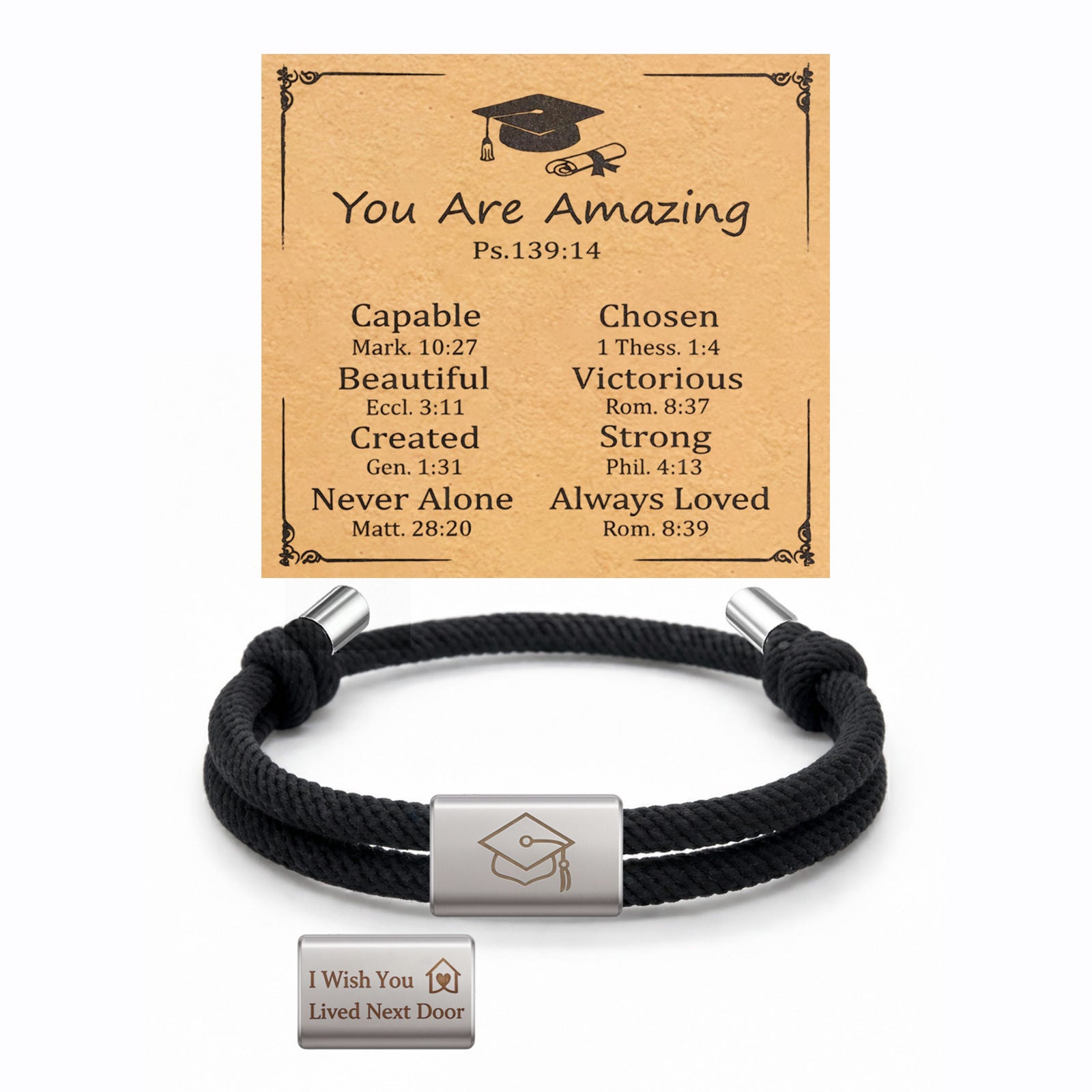 Damen Motivationsarmband mit symbolischen Graduation-Anhängern Shop Nory