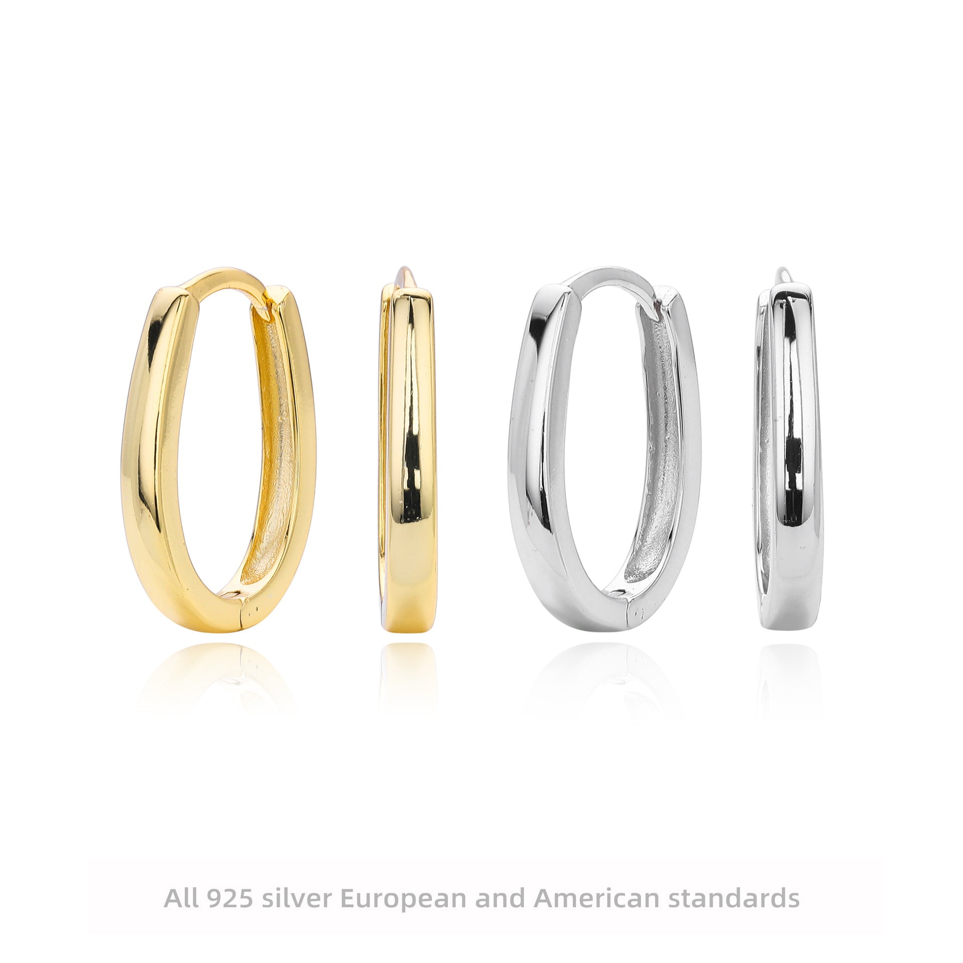 Damen Creolen im eleganten, klassischen Design aus hochwertigem 925 Sterling Silber Shop Nory