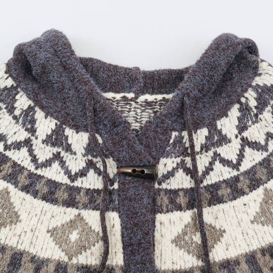 Damen Kapuzen-Strickjacke im Norwegerstil mit Knebelverschlüssen Shop Nory