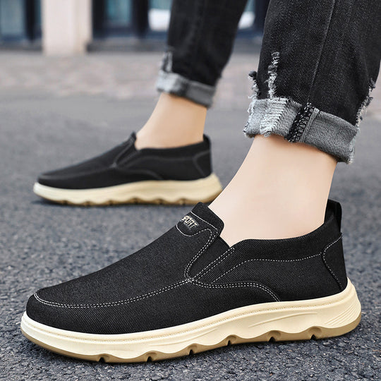 Herren nan leichter atmungsaktiver Canvas-Slip-On Freizeitschuh mit elastischem Einstieg und stoßdämpfender Leichtlaufsohle Shop Nory
