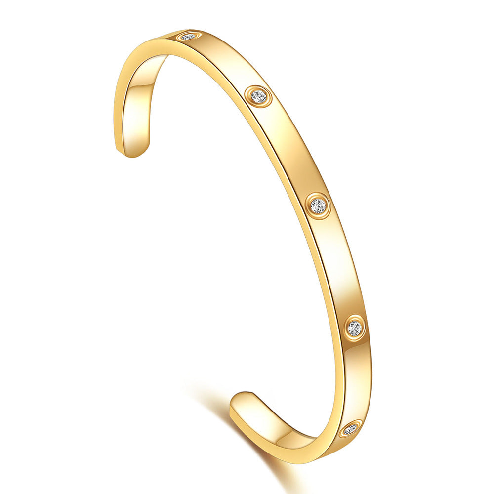 Damen Armreif mit elegantem, minimalistischem Design und funkelnden Zirkonia Shop Nory