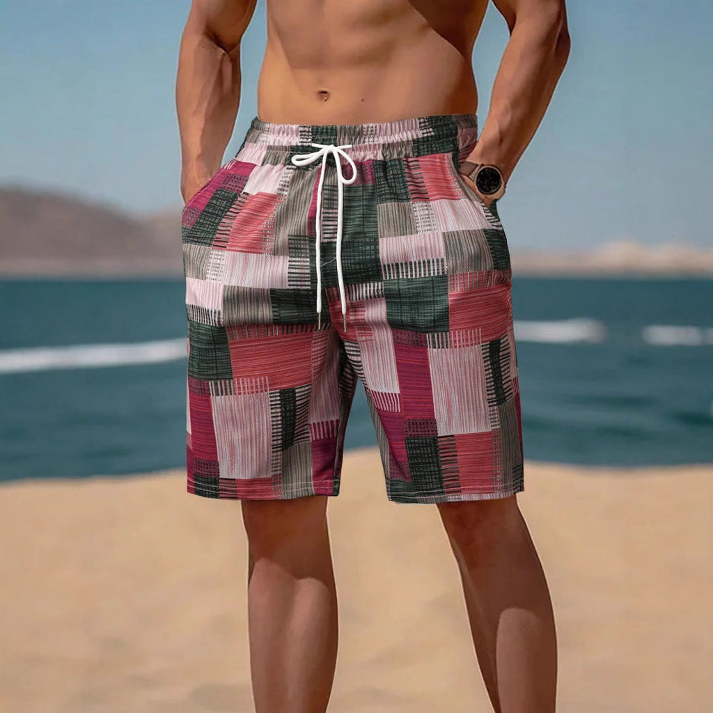 Herren stylische Bade-Shorts mit modernem Graphikmuster
