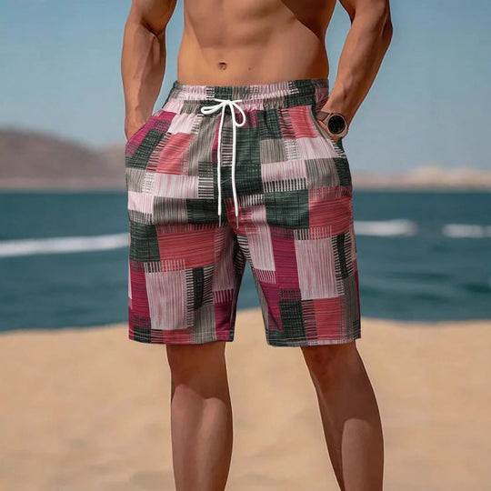 Herren stylische Bade-Shorts mit modernem Graphikmuster