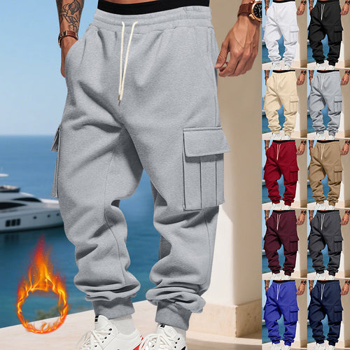 Herren Cargo-Jogginghose mit großzügigen Klappentaschen, elastischem Bund und gerippten Bündchen Shop Nory