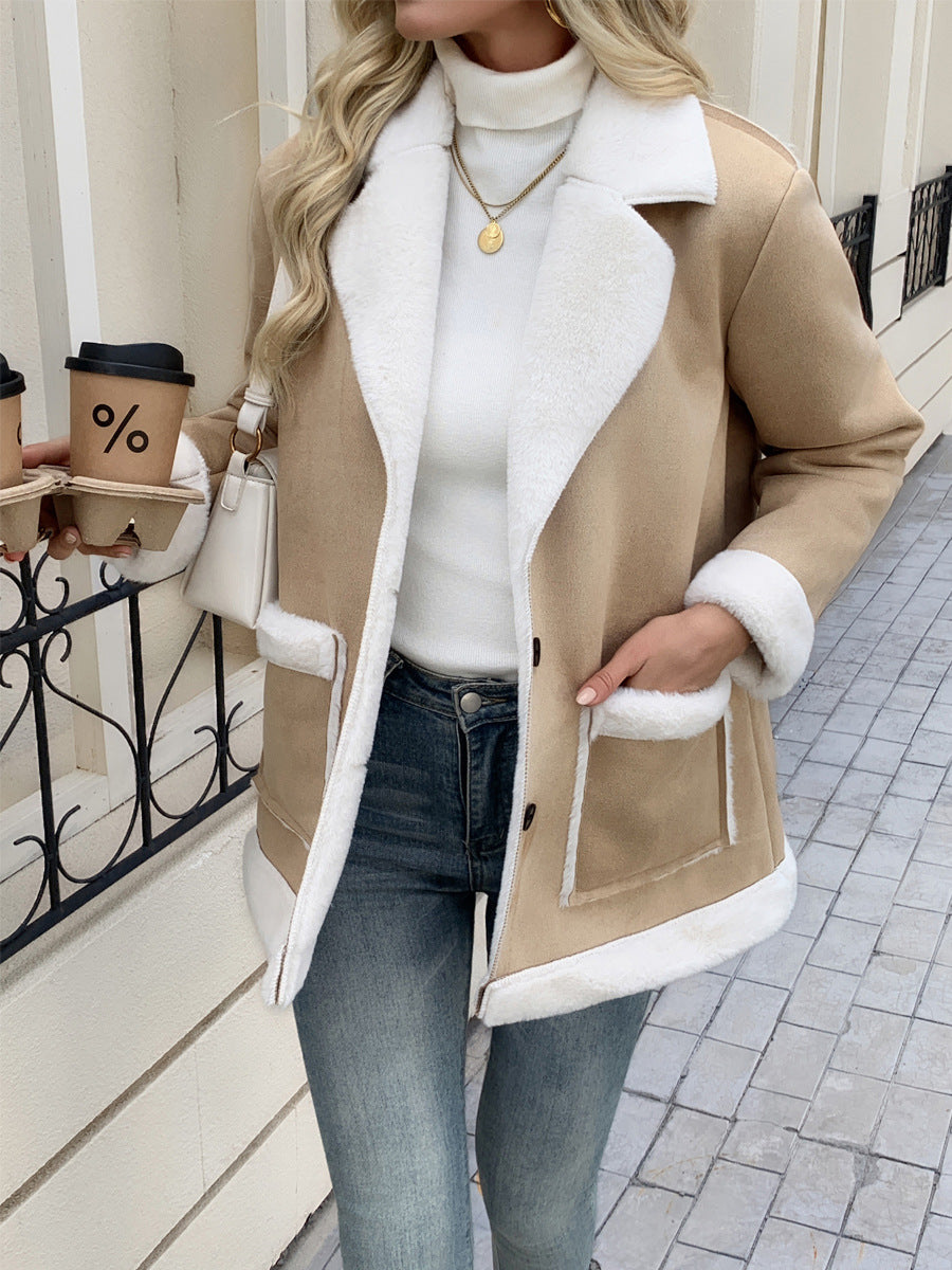 Damen Modische und gemütliche Fleecejacke