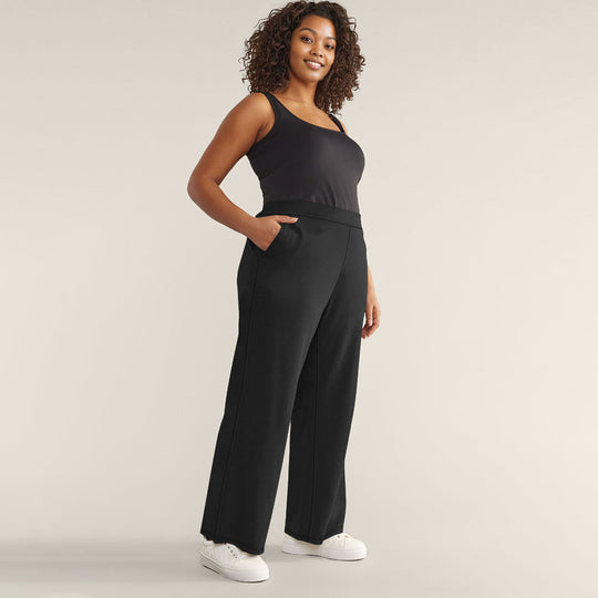 Damen Hochtaillierte Relax-Culottehose mit weitem Bein und seitlichen Eingrifftaschen Shopy Nory