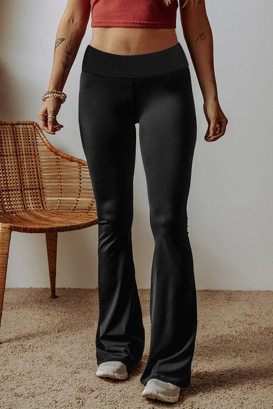 Damen High-Waist Flare-Hosen aus Stretch-Jersey mit weitem Schlag Shop Nory