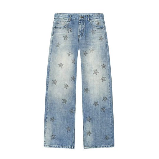 Damen nan weite Highwaist-Jeans mit Stern-Applikationen und Five-Pocket-Schnitt Shop Nory