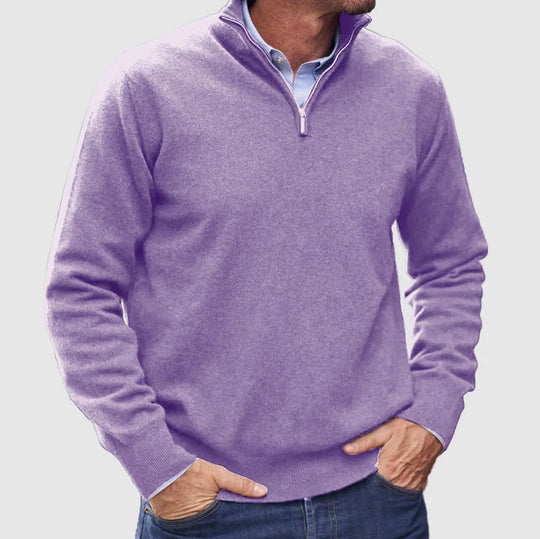 Herren Hochwertiger Strickpullover mit Stehkragen