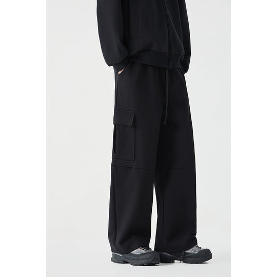 Damen Weite Cargo-Jogginghose aus French Terry mit Gummibund und aufgesetzten Klappentaschen Shop Nory
