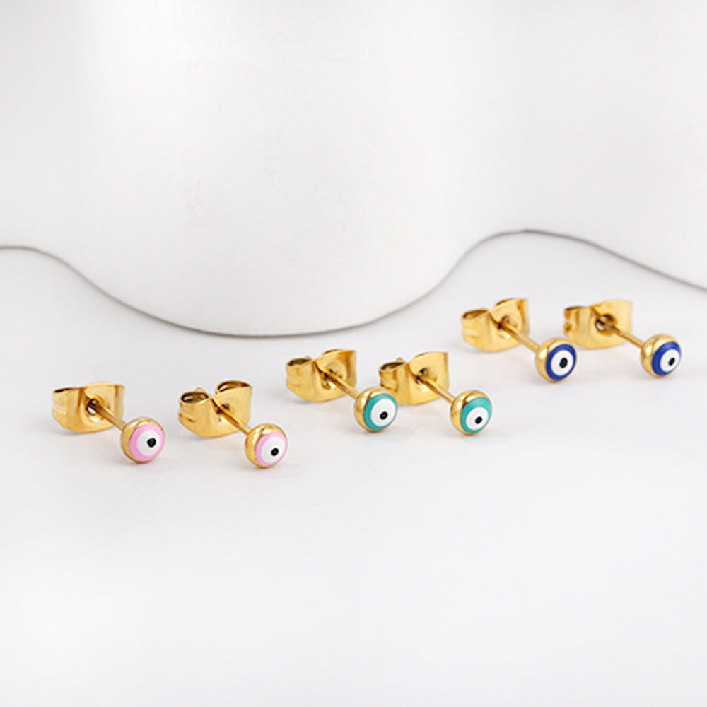 Damen Ohrstecker mit buntem Augenmotiv aus hochwertigem Edelstahl Shop Nory