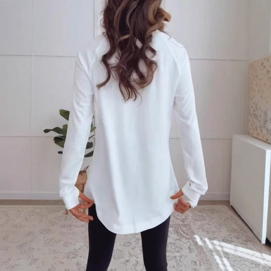Damen Langarmshirt aus atmungsaktiver Baumwolle